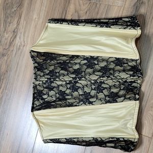 Cacique Yellow and Black Bustier Corset
